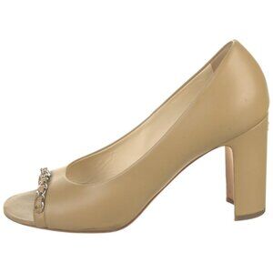 Chanel Interlocking CC Logo Open Toe Chain Sandals